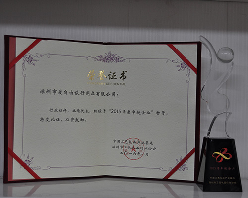 愛自由箱包榮獲“2015年度卓越企業獎”