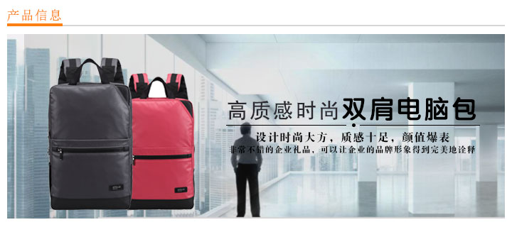 高質(zhì)感時尚雙肩電腦包定做