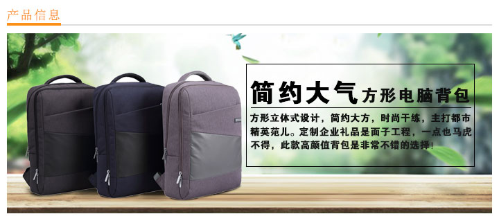  簡約大氣方形電腦包定制