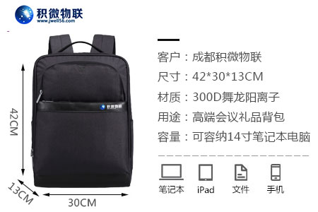 積微物聯定制高端峰會禮品雙肩包