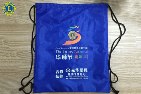 深圳獅子會定制華獅節(jié)禮品束口沙灘袋