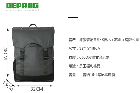 德派定制員工福利雙肩背包