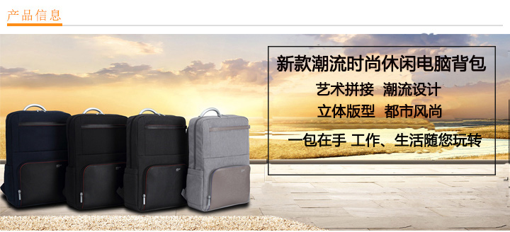 新款潮流時尚休閑電腦背包定制
