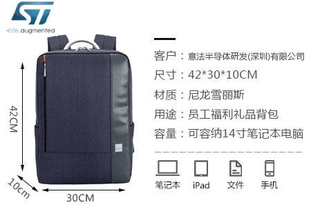 意法半導體研發定制員工福利電腦背包