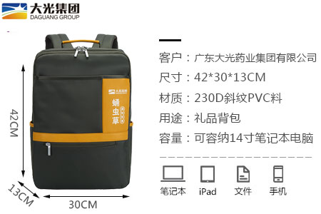 廣東大光藥業(yè)集團(tuán)定制禮品背包