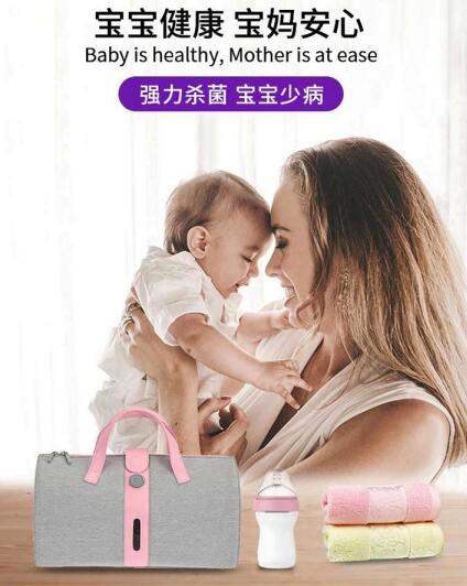 疫情防護，紫外線殺菌消毒五面折疊式便攜袋在行動