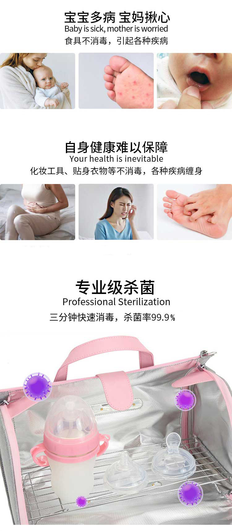 紫外線殺菌消毒五面折疊式便攜袋定制
