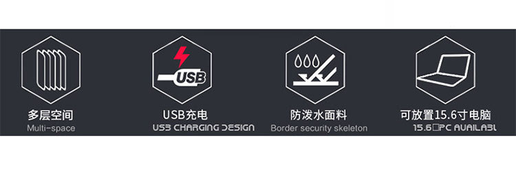 Apollo dream商務休閑可充電USB雙肩背包定制